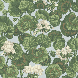 Cole & Son Wallpaper Geranium White & Sage On Seafoam