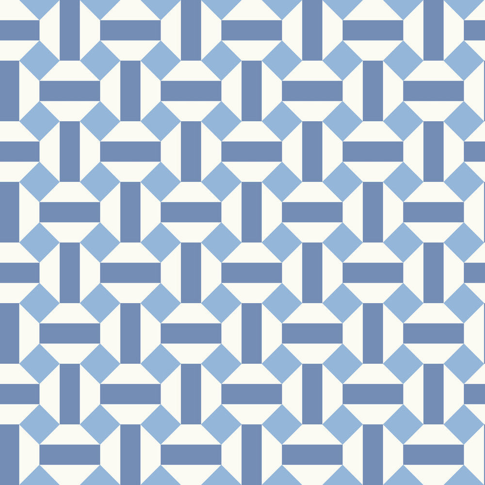 Alicatado Hyacinth On Chalk by Cole & Son Designer Wallcovering COLE & SON SEVILLE NON WOVEN - 100% United Kingdom Horizontal: 20.5 and Vertical: 5.1 20.5 - Swanky Fabrics -