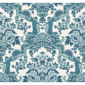 Cole & Son Wallpaper Lola Petrol Blues On White