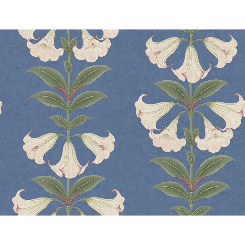 Angels Trumpet Ballet Slipper/Sage/C Sky by Cole & Son Designer Wallcovering COLE & SON SEVILLE NON WOVEN - 100% Georgia Horizontal: 27 and Vertical: 20.5 27 - Swanky Fabrics -