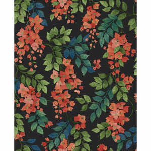 Cole & Son Wallpaper Bougainvillea Rouge/Green/C Sky/Charcoal