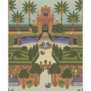 Cole & Son Wallpaper Alcazar Gardens Terracotta/Spring Gr/Multi