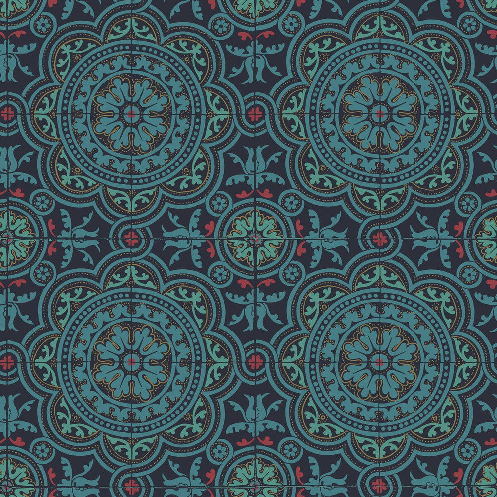 Piccadilly Petrol/Red/Metallic Gold On Ink by Cole & Son Wallcovering Cole & Son Wallcovering Piccadilly Petrol/Red/Metallic Gold On InkWallcovering COLE & SON SEVILLE NON WOVEN - 100% United Kingdom </p><p>Repeat: H: 20.8, V: 20.8 20.8 - Fabric Carolina -