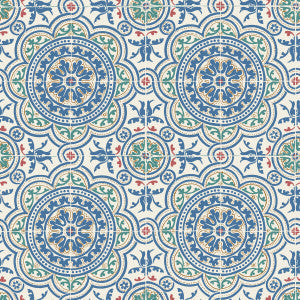 Cole & Son Wallpaper Piccadilly Denim & Rouge On Chalk