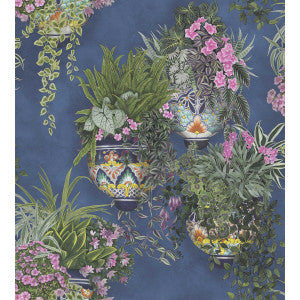 Cole & Son Wallpaper Talavera Fuchsia/Forest Green/Cerulean Sky