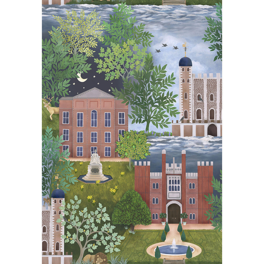 Palace Tales Lgrn,Ter&Pet by Cole & Son Designer Wallcovering COLE & SON HISTORIC ROYAL PALACES-GREAT MASTERS NON WOVEN - 100% United Kingdom Horizontal: 20.5 and Vertical: 30 20.5 - Swanky Fabrics -