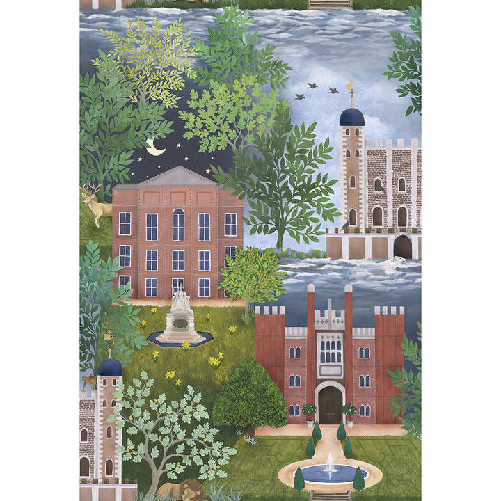 Palace Tales Lgrn,Ter&Pet by Cole & Son Designer Wallcovering COLE & SON HISTORIC ROYAL PALACES-GREAT MASTERS NON WOVEN - 100% United Kingdom Horizontal: 20.5 and Vertical: 30 20.5 - Swanky Fabrics -