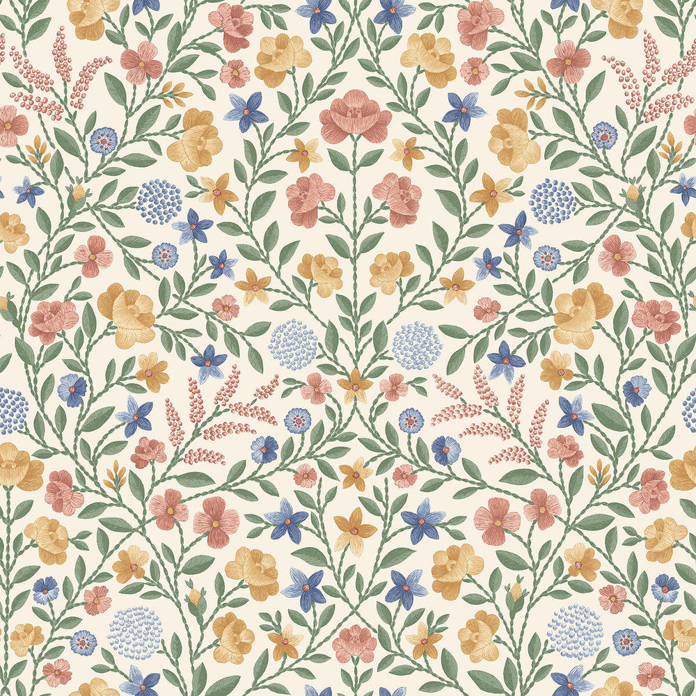 Court Embroidery C,M,H/P by Cole & Son Designer Wallcovering COLE & SON HISTORIC ROYAL PALACES-GREAT MASTERS NON WOVEN - 100% United Kingdom Horizontal: 20.5 and Vertical: 20.5 20.5 - Swanky Fabrics -