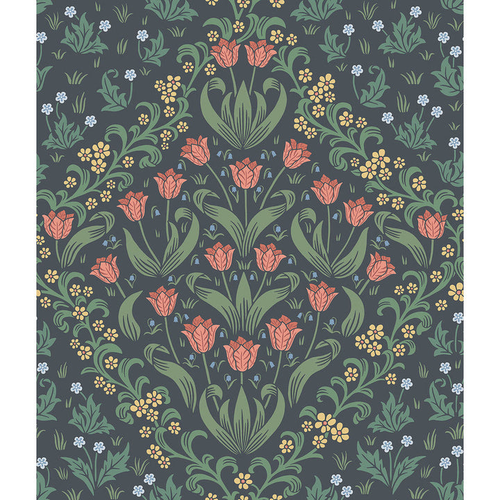 Tudor Garden Ro&Fgrn/Char by Cole & Son Designer Wallcovering COLE & SON HISTORIC ROYAL PALACES-GREAT MASTERS NON WOVEN - 100% United Kingdom Horizontal: 20.5 and Vertical: 24 20.5 - Swanky Fabrics -