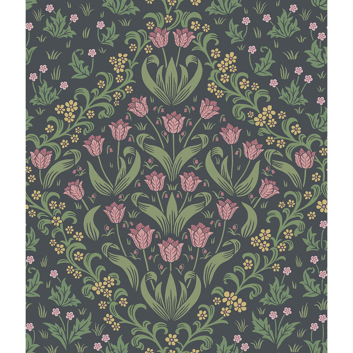 Tudor Garden Plm&Ogrn/Chr by Cole & Son Designer Wallcovering COLE & SON HISTORIC ROYAL PALACES-GREAT MASTERS NON WOVEN - 100% United Kingdom Horizontal: 20.5 and Vertical: 24 20.5 - Swanky Fabrics -