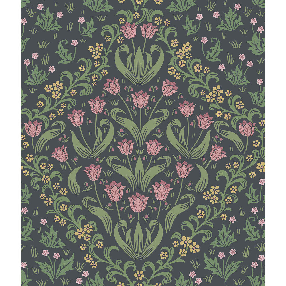 Tudor Garden Plm&Ogrn/Chr by Cole & Son Designer Wallcovering COLE & SON HISTORIC ROYAL PALACES-GREAT MASTERS NON WOVEN - 100% United Kingdom Horizontal: 20.5 and Vertical: 24 20.5 - Swanky Fabrics -