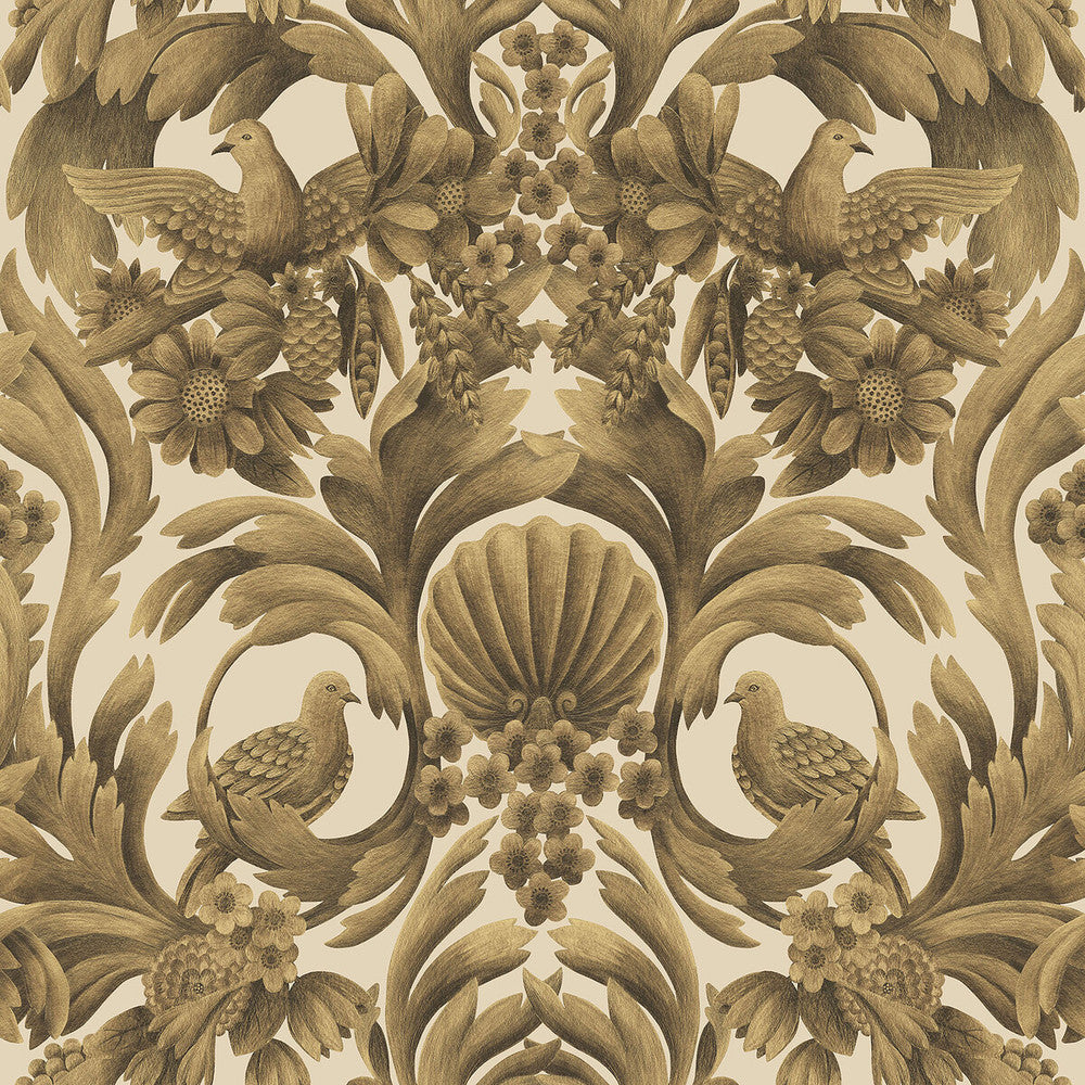 Gibbons Carving Mgld/Sand by Cole & Son Designer Wallcovering COLE & SON HISTORIC ROYAL PALACES-GREAT MASTERS NON WOVEN - 100% United Kingdom Horizontal: 27 and Vertical: 27 27 - Swanky Fabrics -