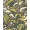 Cole & Son Wallpaper Hoopoe Leaves Spring Green And Coral
