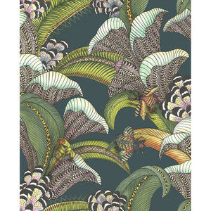 Cole & Son Wallpaper Hoopoe Leaves Viridian