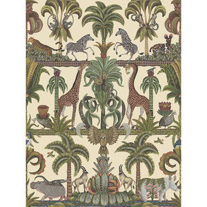 Cole & Son Wallpaper Afrika Kingdom Olgreen & Spgreen/Cream