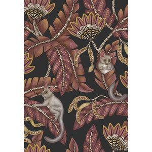 Cole & Son Wallpaper Bush Baby Crmsn&Mrgld/Chrcl
