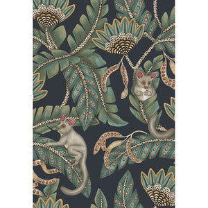Cole & Son Wallpaper Bush Baby Teal&Ochre/Ink