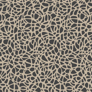 1838 Wallcoverings Wallpaper Pebble Flock (Wp) # 01 Jet