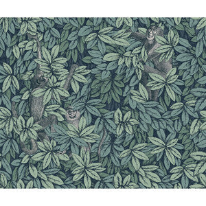Cole & Son Wallpaper Foglie E Scimmie Viridian 123/10046.CS.0