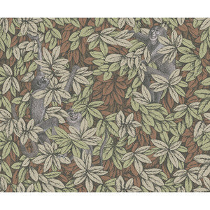 Cole & Son Wallpaper Foglie E Scimmie Orange 123/10047.CS.0