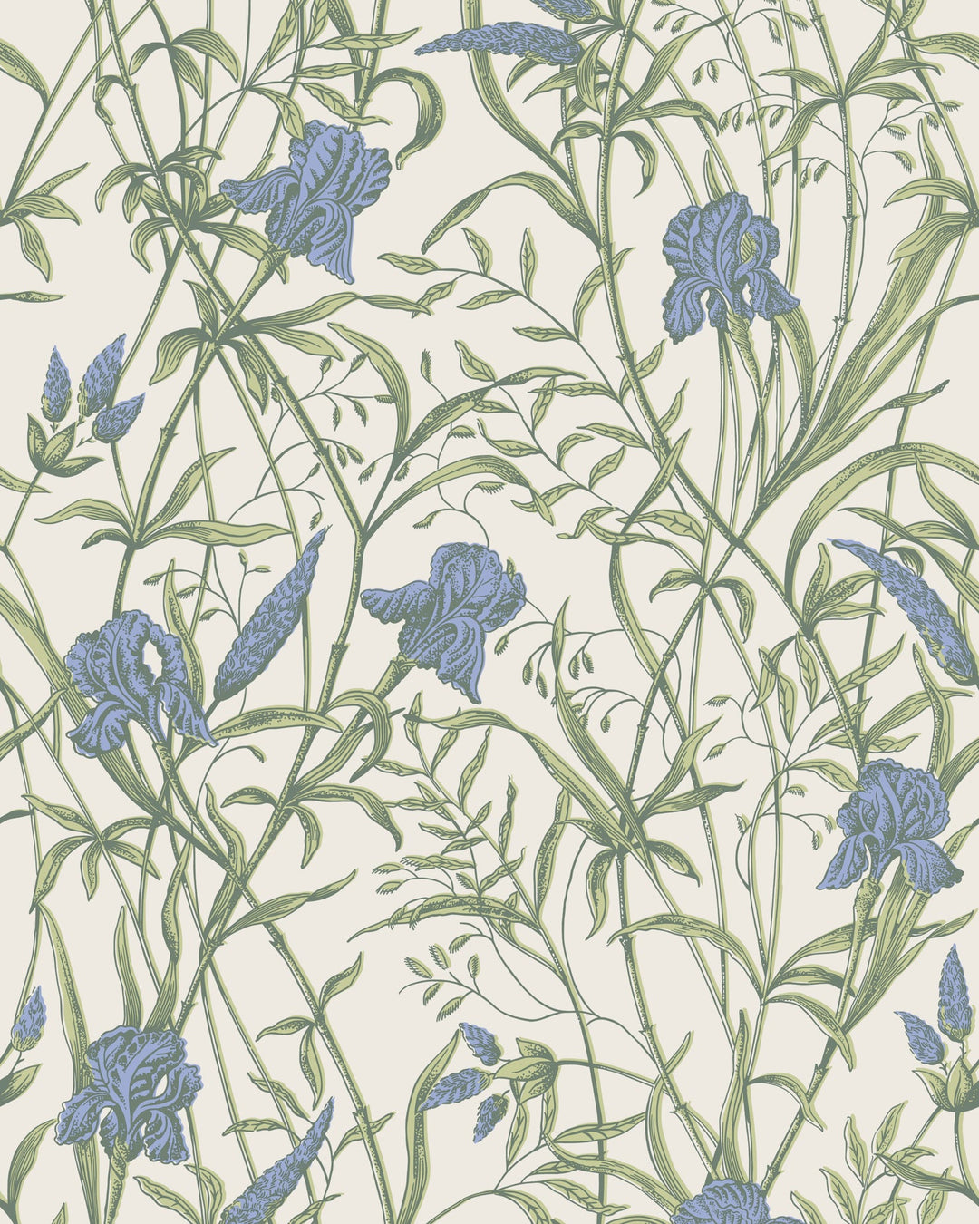 Cole & Son Wallcovering Iris Blue On Stone