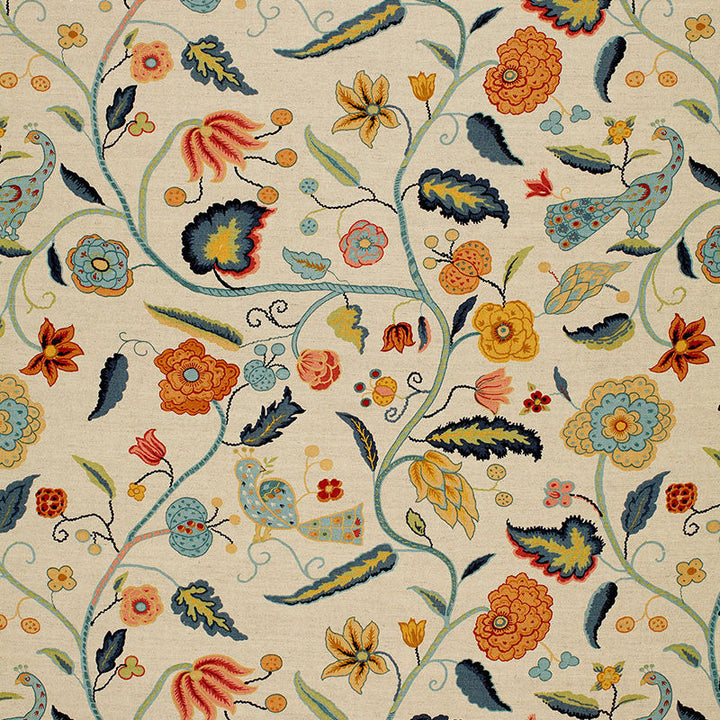 Apsley Vine Apricot & Teal 1307000 by Schumacher Fabric Schumacher Fabric Apsley Vine Apricot & Teal 1307000Fabric LINEN 52% UNITED KINGDOM </p><p>Repeat: H: HORZ. 27" (69CM) , V: VERT. 25 1/4" (64CM) 54 - Fabric Carolina -