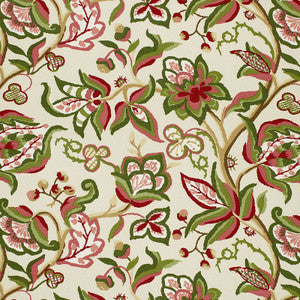 Schumacher Fabric Alexandra Vine Pink & Green 1325002