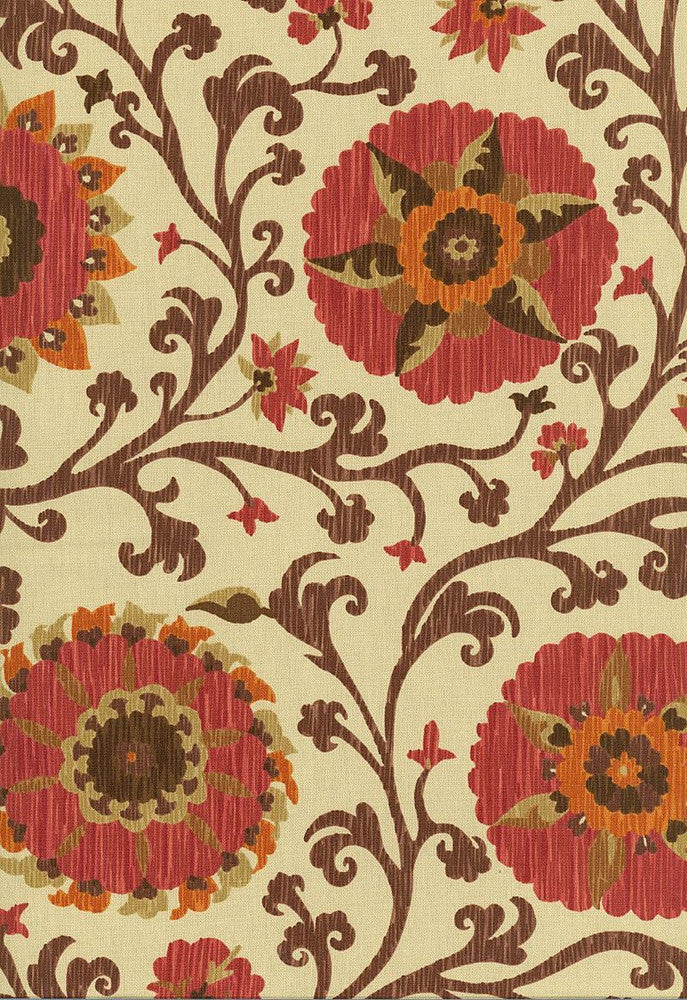 Fergana Embroidery Print Raisin 1327002 by Schumacher Designer Fabric Classic-Prints 100% Cotton - Horizontal: 27 and Vertical: 36 54 - Swanky Fabrics -