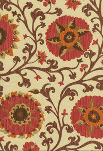 Schumacher Fabric Fergana Embroidery Print Raisin 1327002