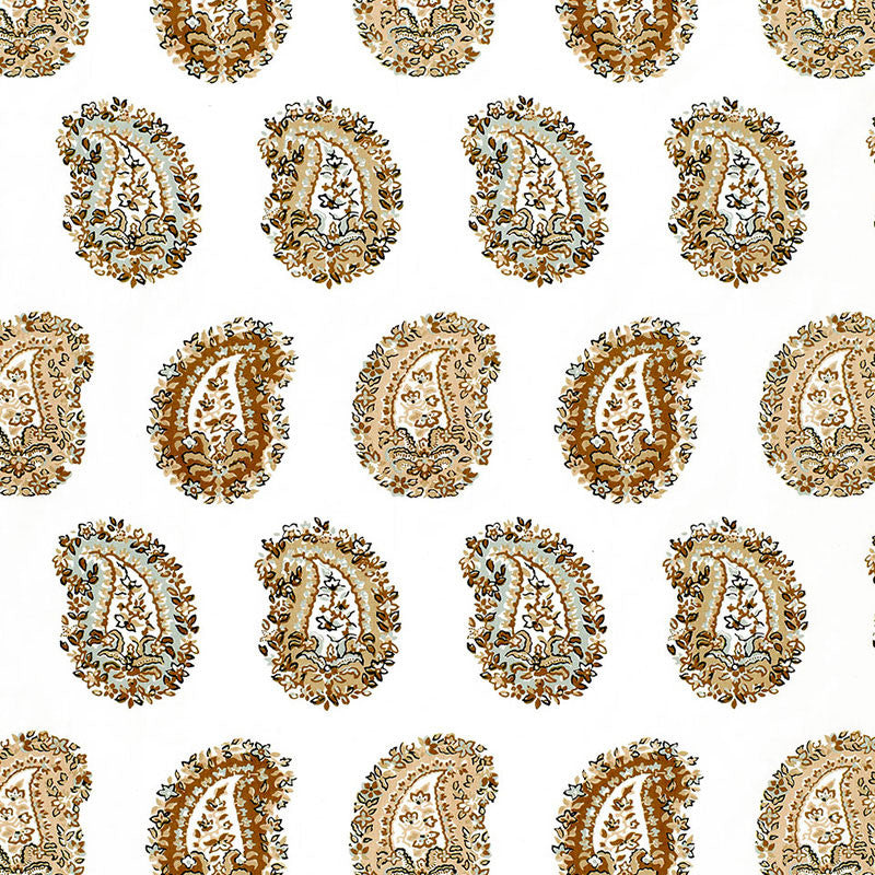Arklow Paisley Stone 1329002 by Schumacher Designer Fabric AVERY HILL COTTON 100% INDIA </p><p>Repeat: Horizontal: 13 1/2" (34CM) and Vertical: 13 1/8" (33CM) 54 - Swanky Fabrics -