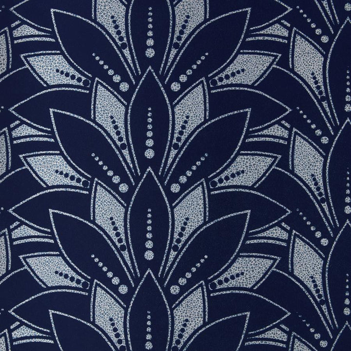 Astoria Flock (Wp) # 01 Midnight by 1838 Wallcoverings Designer Wallpaper Elodie STRAIGHT PASTE THE WALL UNITED KINGDOM V-5.1" 20.5"X11YD - Swanky Fabrics -