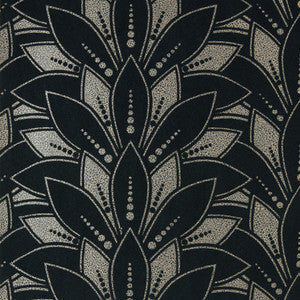 1838 Wallcoverings Wallpaper Astoria Flock (Wp) # 03 Jet