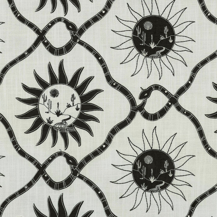 Sol Emb Coal 140021 by Elana Gabrielle Designer Fabric - 54% polyester, 46% cotton Embroidery: 80% polyester, 20% rayon India 51000 Horizontal: 13.5 and Vertical: 9.5 56 - Swanky Fabrics -