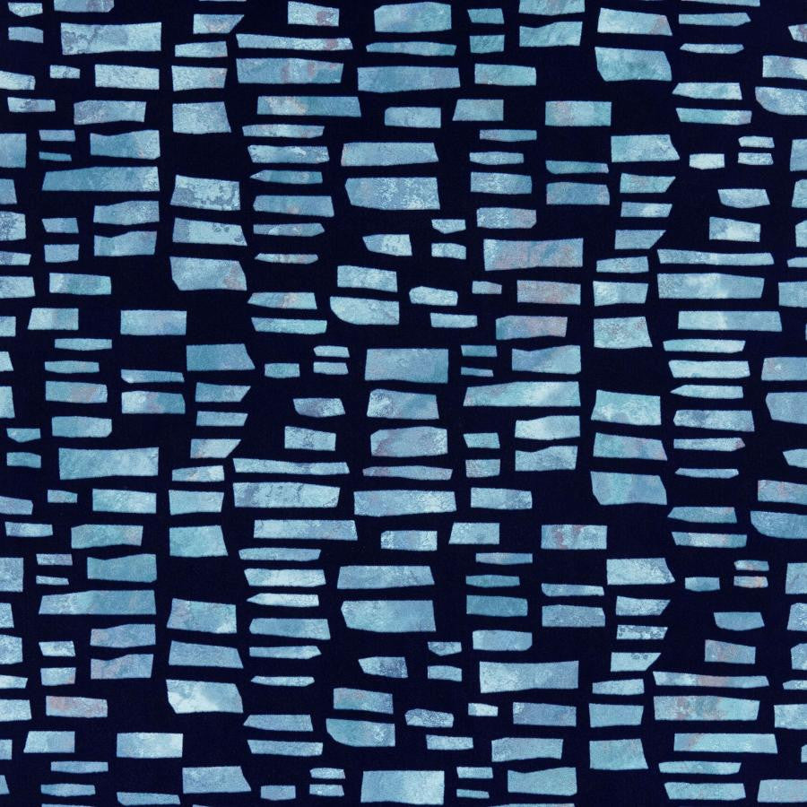 Fusion Flock (Wp) # 03 Blue Dusk by 1838 Wallcoverings Designer Wallpaper Willow STRAIGHT PASTE THE WALL UNITED KINGDOM V-10.25" 20.5"X11YD - Swanky Fabrics -