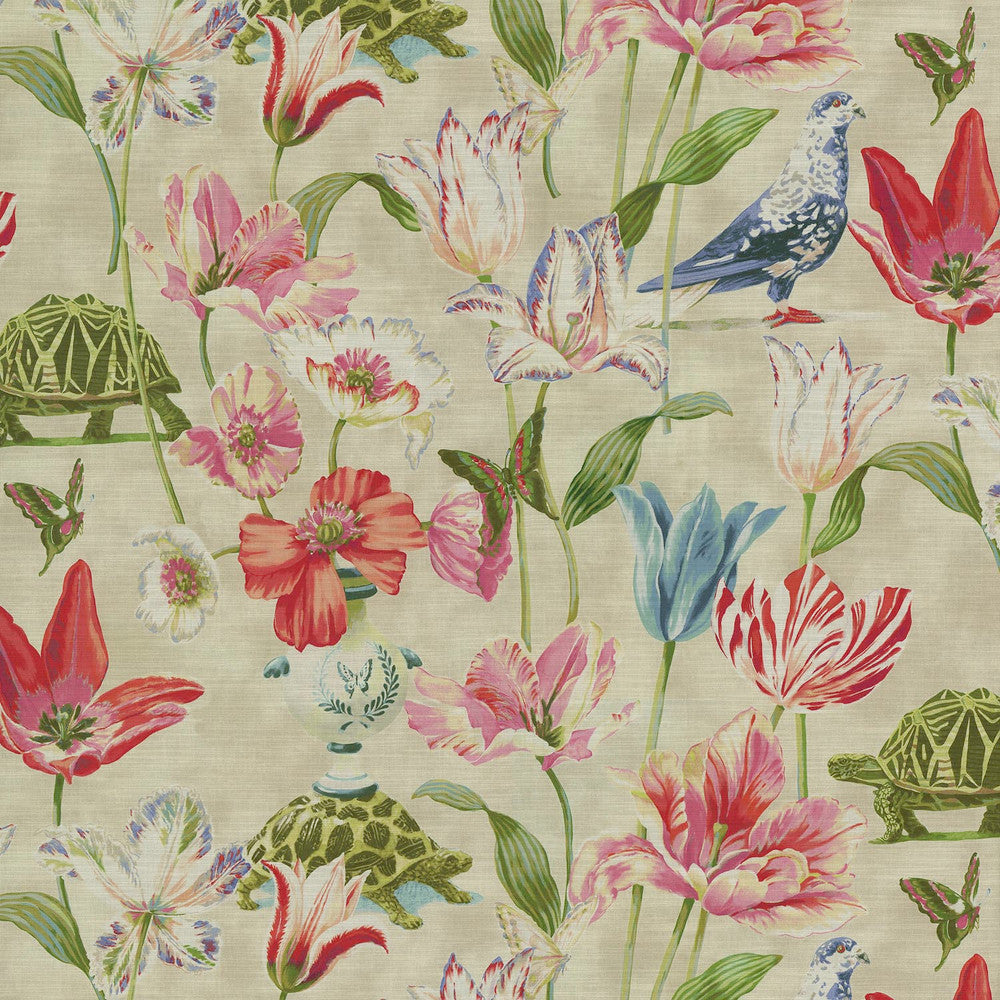Enchanted Garden Primavera 150050 by Harrison Howard Designer Fabric 100% Cotton Peru 15000 Horizontal: 27 and Vertical: 25.25 54 - Swanky Fabrics -