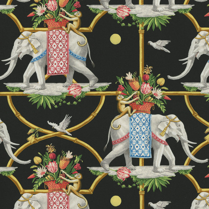 Before The Raj Noir 150150 by Harrison Howard Designer Fabric 100% cotton Peru 20000 Horizontal: 13.5 and Vertical: 12.63 54/55 - Swanky Fabrics -