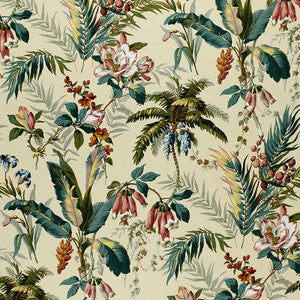 Schumacher Fabric Barbuda Multi On Cream 165815