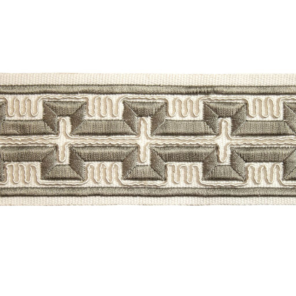 BD123 Border 2.5" Pewter by RM CoCo Designer Trim Creative Threads III 100% Cotton Base 100% Rayon Embroidery See Sample 0 Horizontal: 4 and Vertical: 1.5 2.5 - Swanky Fabrics -