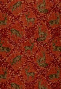 Schumacher Fabric Woburn Meadow Red 169073
