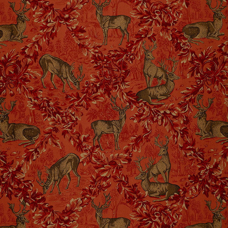 Woburn Meadow Red 169073 by Schumacher Fabric Schumacher Fabric Woburn Meadow Red 169073Fabric COTTON 100% PERU </p><p>Repeat: H: HORZ. 27" (69CM) , V: VERT. 27" (69CM) 55 - Fabric Carolina -
