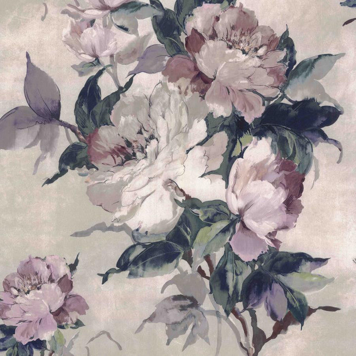 Madama Butterfly (Wp) # 01 by 1838 Wallcoverings Designer Wallpaper Camellia HALF DROP PASTE THE WALL UNITED KINGDOM V-39.5" 20.5"X11YD - Swanky Fabrics -