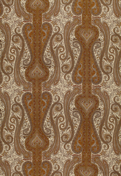 Chavant Paisley Caramel 170621 by Schumacher Designer Fabric Classic-Prints 100% Cotton - Horizontal: 27 and Vertical: 18.5 54 - Swanky Fabrics -