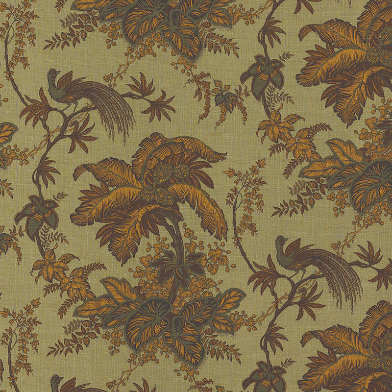 Coconut Grove Spruce 171112 by Schumacher Designer Fabric MODERN CLASSICS LINEN 100% BELGIUM </p><p>Repeat: Horizontal: 13 1/2" (34CM) and Vertical: 18" (46CM) 54 - Swanky Fabrics -