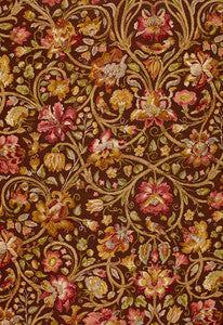 Schumacher Fabric Fleurs De Touraine Mahogany 172723