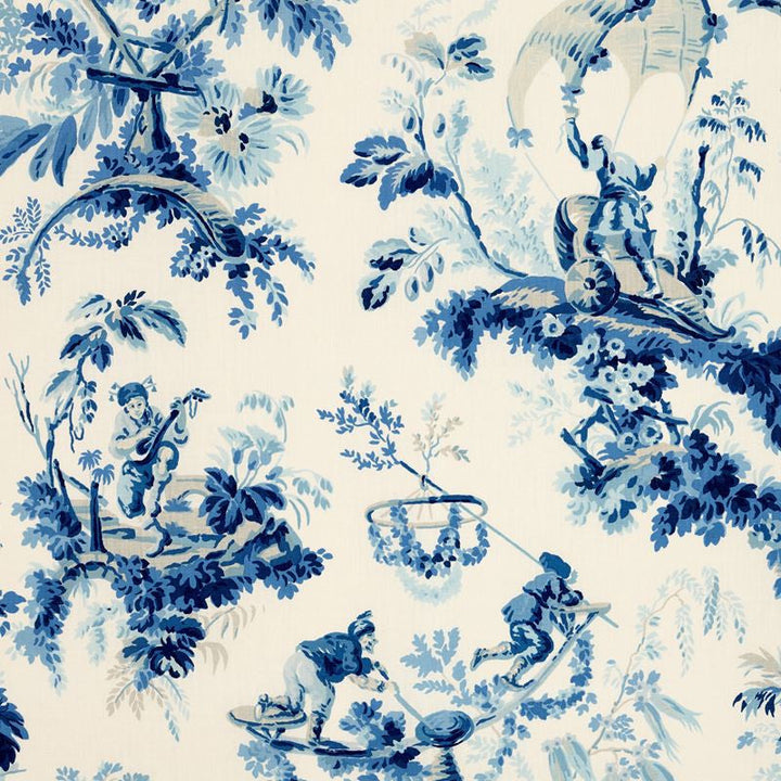 Plaisirs De La Chine Porcelain 172852 by Schumacher Designer Fabric Schumacher-Classics 100% Linen Wyzenbeek 9,000 Horizontal: 49 and Vertical: 62 54 - Swanky Fabrics -