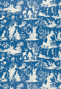 Schumacher Fabric Starry Night China Blue 172922