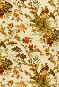 Schumacher Fabric Le Faisan Chinoiserie Spice 173082