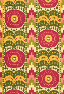 Schumacher Fabric Samarkand Ikat Watermelon 173101