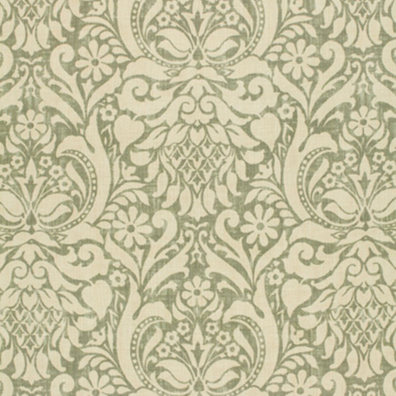 Valencay Damask Mineral 173340 by Schumacher Fabric Schumacher Fabric Valencay Damask Mineral 173340Fabric LINEN 100% THAILAND </p><p>Repeat: H: HORZ. 12" (30CM) , V: VERT. 27" (69CM) 54 - Fabric Carolina -