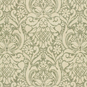 Schumacher Fabric Valencay Damask Mineral 173340